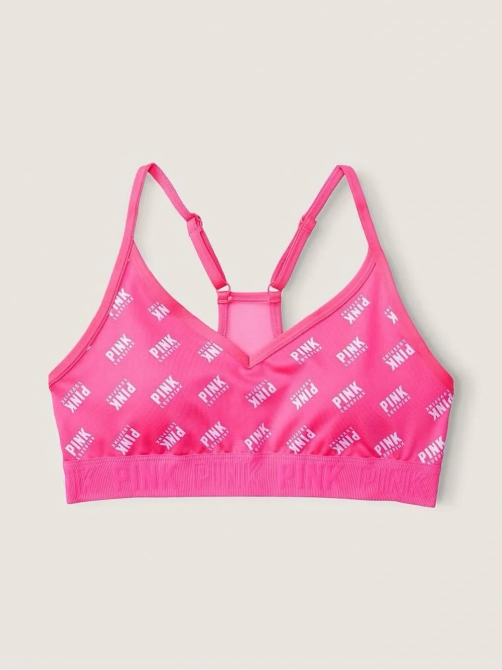 Victoria's Secret PINK Capri Pink Logo Lightly Lined Low Impact Sports Bra